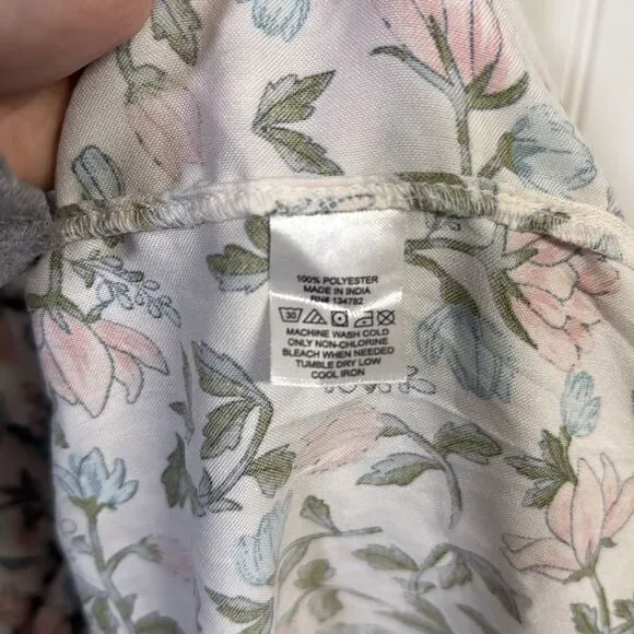 NWT GOGO Time To Bloom Floral White Cap Sleeve Midi Dress Ruched Tiered - Picture 7 of 9